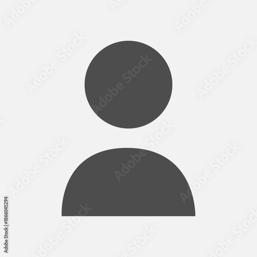 Vector flat illustration in grayscale. Avatar, user profile, person icon, gender neutral silhouette, profile picture. Suitable for social media profiles, icons, screensavers and as a template.