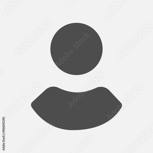 Vector flat illustration in grayscale. Avatar, user profile, person icon, gender neutral silhouette, profile picture. Suitable for social media profiles, icons, screensavers and as a template.
