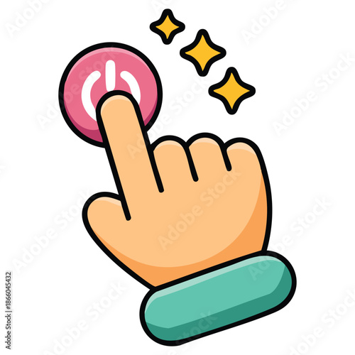 Turn on vector flat icon design illustration symbol on plain white background eps