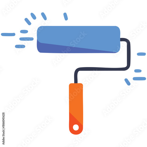 Paint roller vector two colors outline icon design illustration eps file isolated