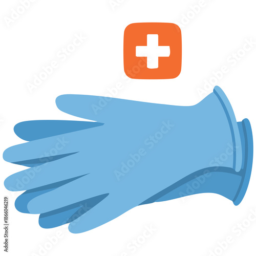 Flat icon for surgical gloves pixel perfect design mobile web stock illustration