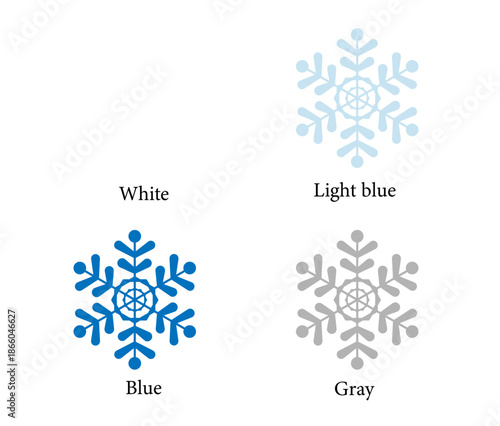 冬のイラスト素材　雪の結晶のセット　No.14