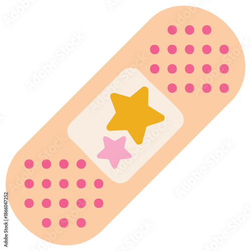cute adhesive plaster flat vector illustration isolated on white concept of medical treatment or valentines day