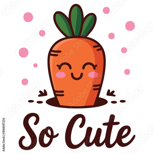 funny carrot and adorable slogan fashion kids print flat vector illustration isolated on white background