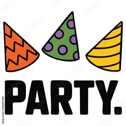 the view of a festive party hat vector illustration isolated on white background