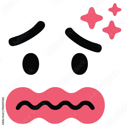 cartoon smiley vector face showing hangover symptoms isolated vector illustration on white background