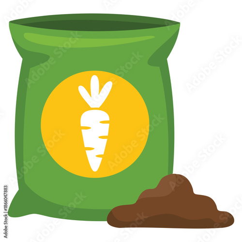 soil packing for plant transplanting vector colorful illustration isolated on white background