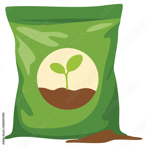 colorful vector illustration of soil packing for transplanting plants isolated on white background