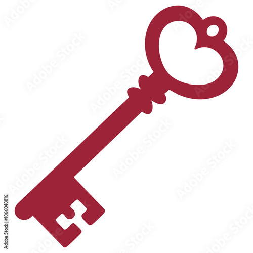 vintage key flat illustration clean icon design element on isolated white background vector