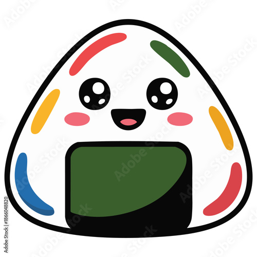 cute colorful cartoon sushi character vector illustration isolated on white background