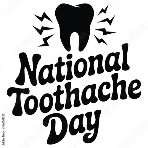 national toothache day vector rotten tooth cartoon character bad tooth icon toothache poster february ninth