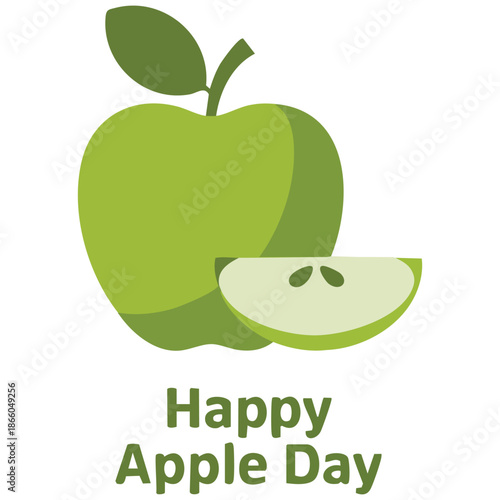 apple day happy vector sliced red apple half apple piece icon important day vector illustration