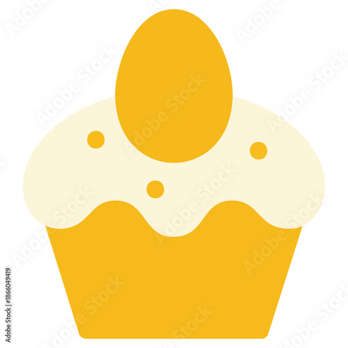 easter cake decorated with colorful eggs and icing vector illustration isolated on white background