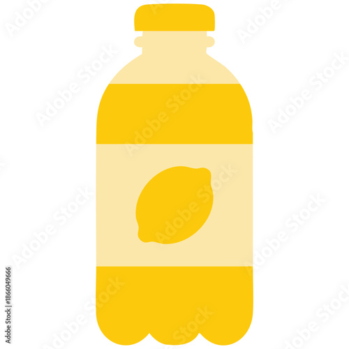 flat cartoon illustration of a lemonade bottle fresh and bright summer drink doodle design vector isolated