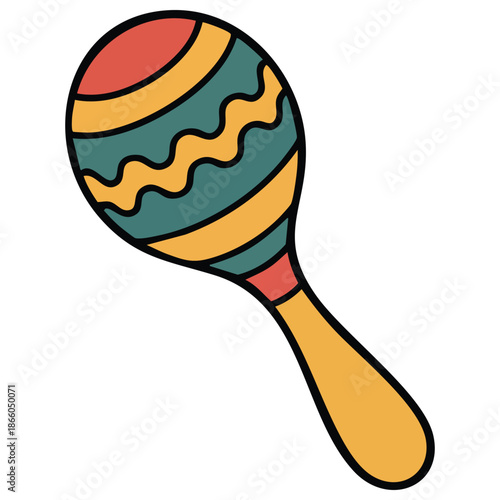 textured maraca icon image vector illustration design isolated on white background