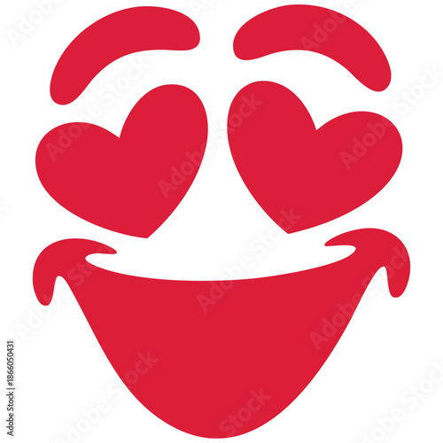 isolated cute in love happy facial expression vector illustration on white background