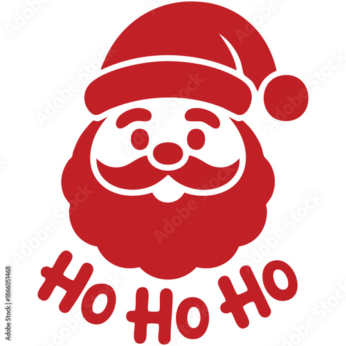 Hand drawn vector illustration with cute dreamy Santa Claus infantile style print