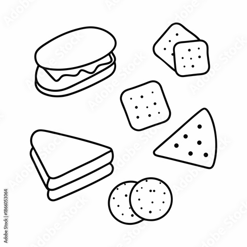 Savory Bites Food Line Art Vector Design Clean Culinary Icon Set for Graphic Projects