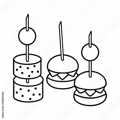 Savory Bites Food Line Art Vector Design Clean Culinary Icon Set for Graphic Projects