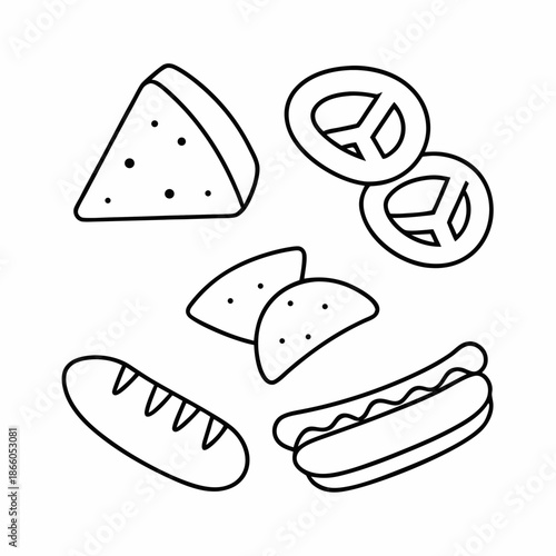 Savory Bites Food Line Art Vector Design Clean Culinary Icon Set for Graphic Projects