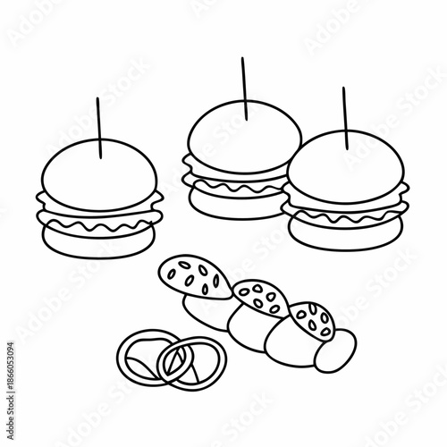 Savory Bites Food Line Art Vector Design Clean Culinary Icon Set for Graphic Projects