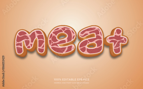 Meat 3D editable text style effect