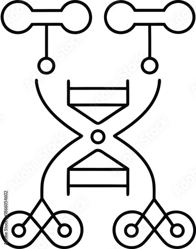 crispr line art vector illustration on transparent background