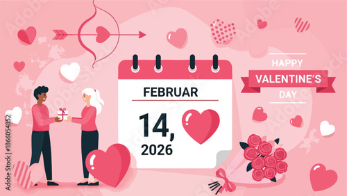 Cute Kawaii Teddy Bear Holding a Red Heart Balloon, Adorable Brown Bear Illustration for Valentine's Day and Birthday Greeting Cards