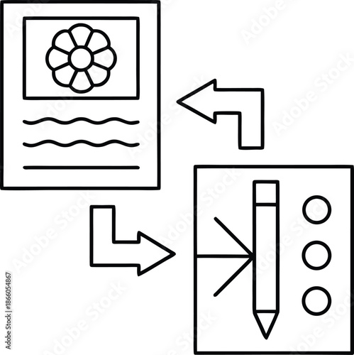 bio responsive art line art vector illustration on transparent background