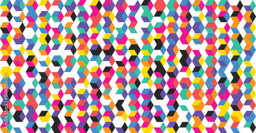 Vibrant hexagonal pattern in a symmetrical array