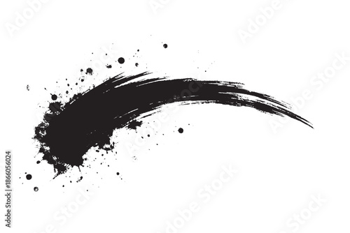 set of black ink splashes with white background