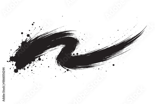 ink brushstrokes splashes on white background