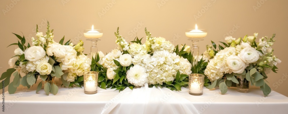 custom made wallpaper toronto digitalElegant Wedding Table Decoration with White Flowers and Candlelight Ambiance