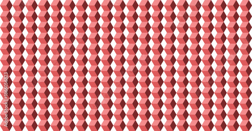 Geometric pattern with interlocking red and white diamonds