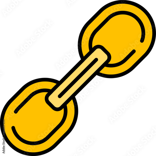 Honey dipper and spoon with dripping honey vector icon illustration