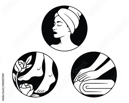 Relaxation and SelfCare Concepts in Black and White