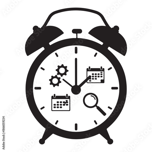 Productivity Balance and Time Optimization Concept Icon with Business Person