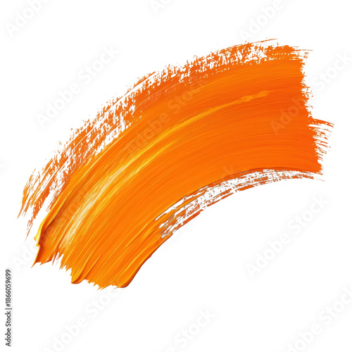 Wallpaper Mural An orange paint stroke moves across a white surface, showing the flow and thickness of the paint Torontodigital.ca