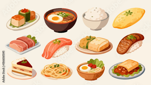 Assorted Japanese cuisine dishes