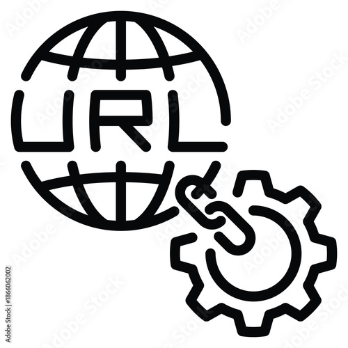 URL (Uniform Resource Locator) Icon Line Vector Illustration