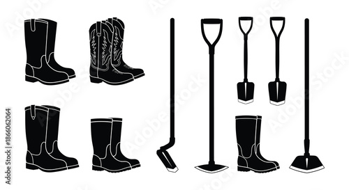 An assortment of various shoe styles including boots heels and sneakers