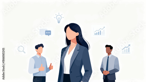 Business team with icons