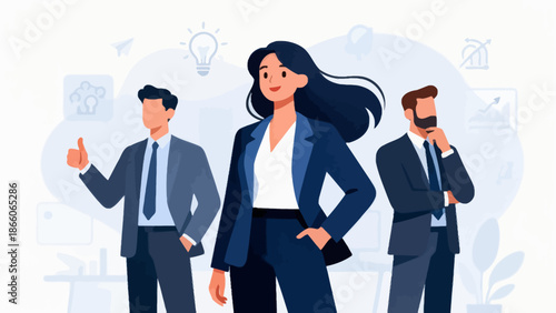 Business team with icons