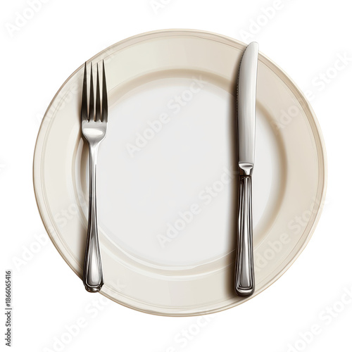 Wallpaper Mural A table has a round plate with a knife and fork placed beside it awaiting food for a meal Torontodigital.ca