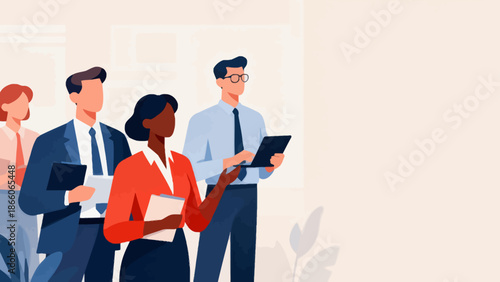 Business professionals in office attire