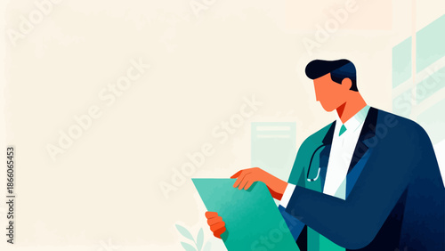 Doctor reviewing medical documents