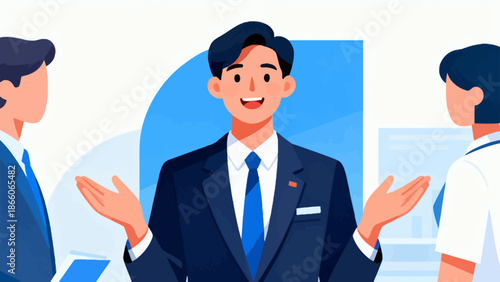 Businessman presenting to colleagues