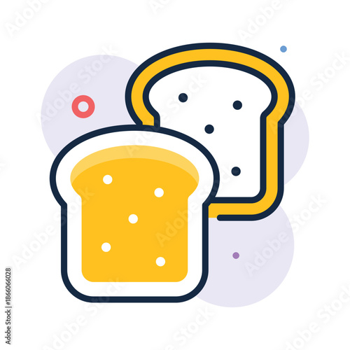 An editable flat outline icon of bread bakery food concept