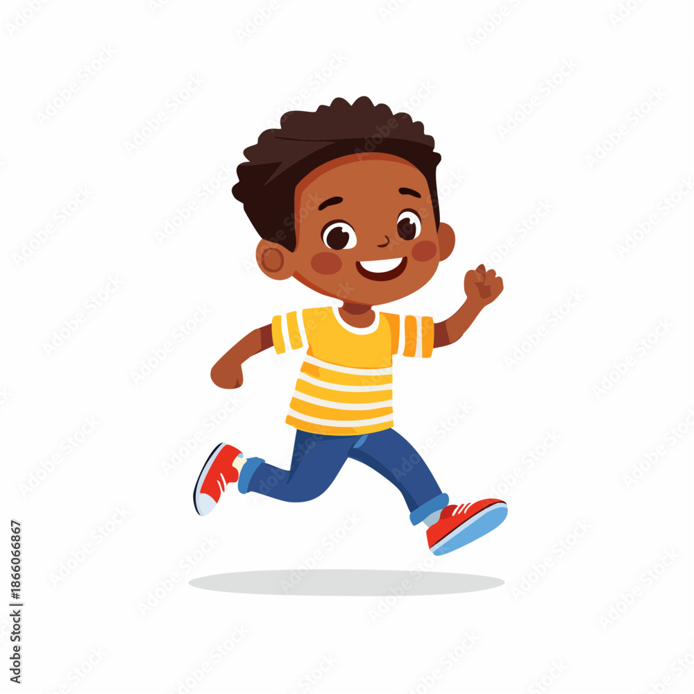 Fototapeta premium cartoon boy running