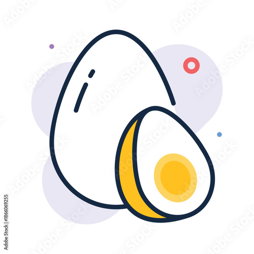A trendy flat outline icon of boiled egg protein food, ready to use vector